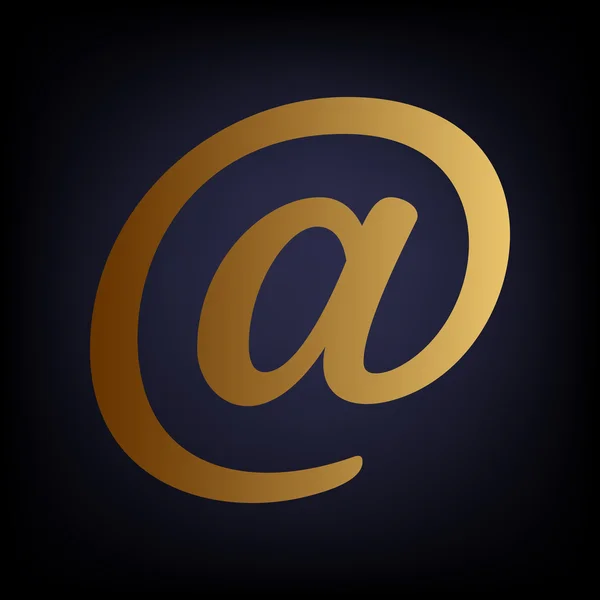 Mail-jele. Arany style icon — Stock Vector