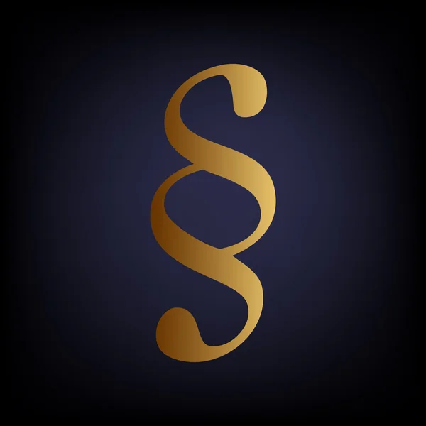 Signe de paragraphe. icône de style doré — Image vectorielle