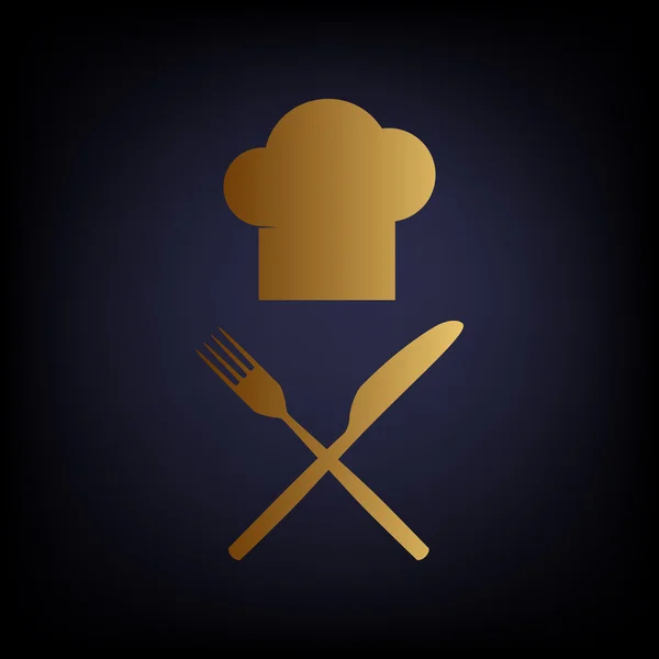 厨师用刀和叉的标志 — 图库矢量图片