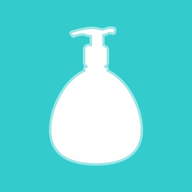 Jel, köpük veya sıvı sabun dispenseri pompa plastik şişe siluet