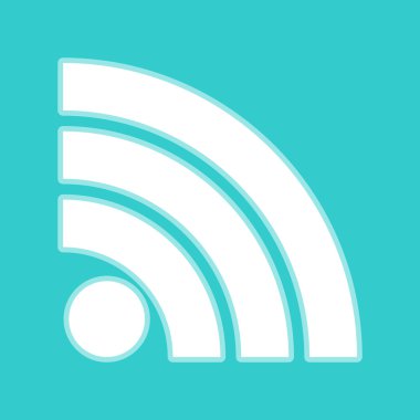 RSS üye. Torquoise rengi beyaz simgesini