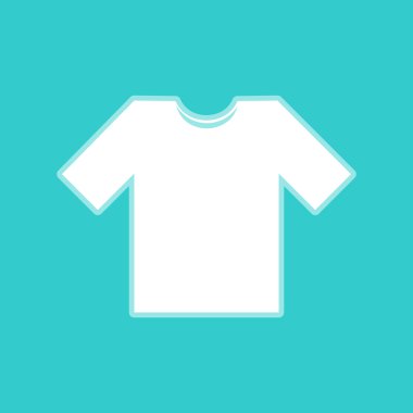 T-shirt işareti. Torquoise rengi beyaz simgesini
