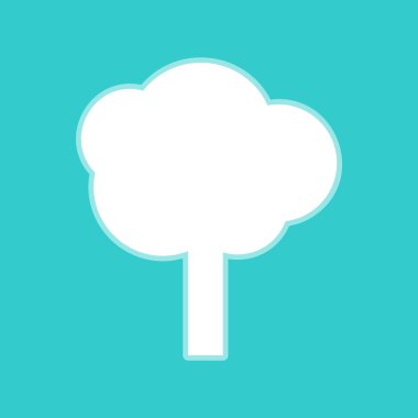 Ağaç işareti. Torquoise rengi beyaz simgesini