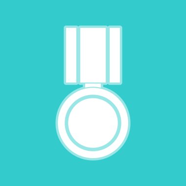 Madalya işareti. Torquoise rengi beyaz simgesini