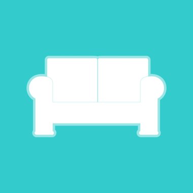 Kanepenin işareti. Torquoise rengi beyaz simgesini