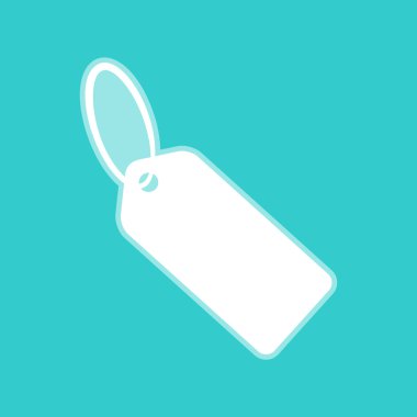 Etiket işareti. Torquoise rengi beyaz simgesini