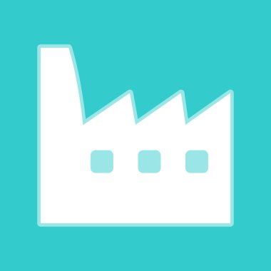 Fabrika işareti. Torquoise rengi beyaz simgesini