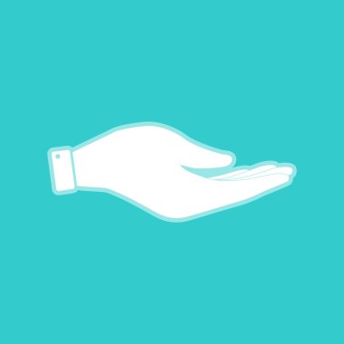 El işareti. Torquoise rengi beyaz simgesini