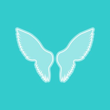 Kanatları işareti. Torquoise rengi beyaz simgesini