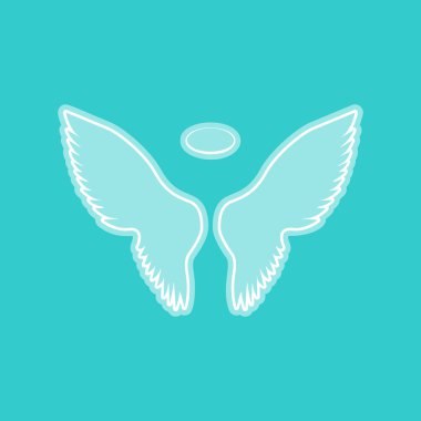 Kanatları işareti. Torquoise rengi beyaz simgesini
