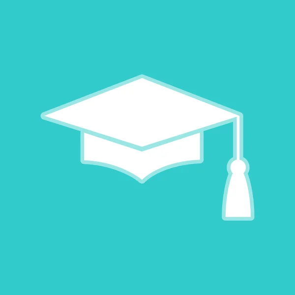 Tablero de mortero o casquillo de graduación, símbolo educativo — Vector de stock