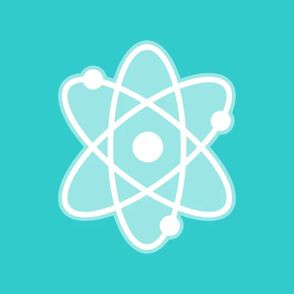 Atom jele. A torquoise színe fehér ikon — Stock Vector