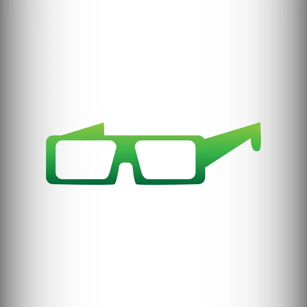 Sinal de vidro. Ícone de gradiente verde — Vetor de Stock