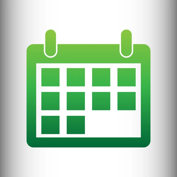 Segno di calendario. Icona gradiente verde — Vettoriale Stock