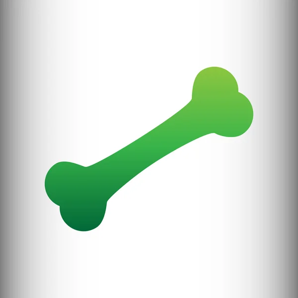 Signo óseo. Gradiente verde icono — Vector de stock