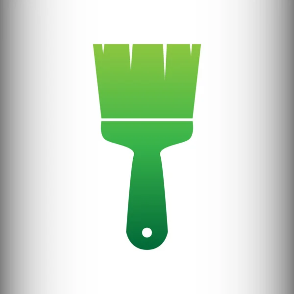 Brush sign. Green gradient icon — Stock Vector