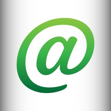 Posta işareti. Yeşil degrade simgesi