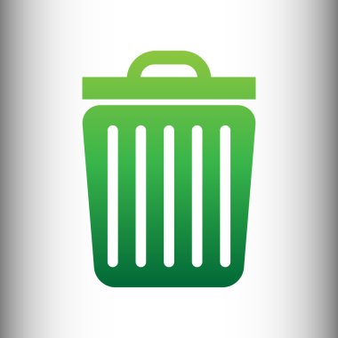 Çöp kutusu işareti. Yeşil degrade simgesi