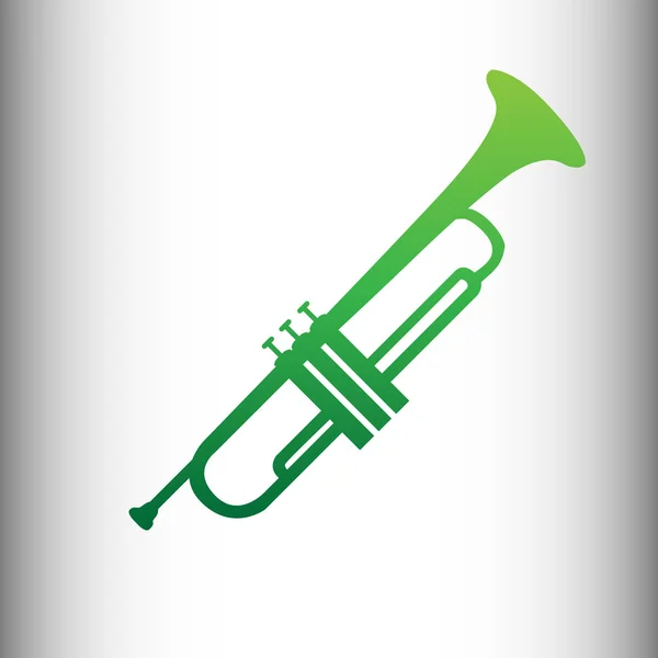 Trompeten-Vektor-Symbol, Musiksignal-Zeichen — Stockvektor