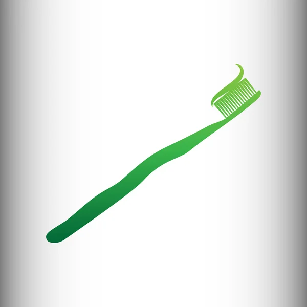 与部分应用的牙膏的牙刷 — 图库矢量图片
