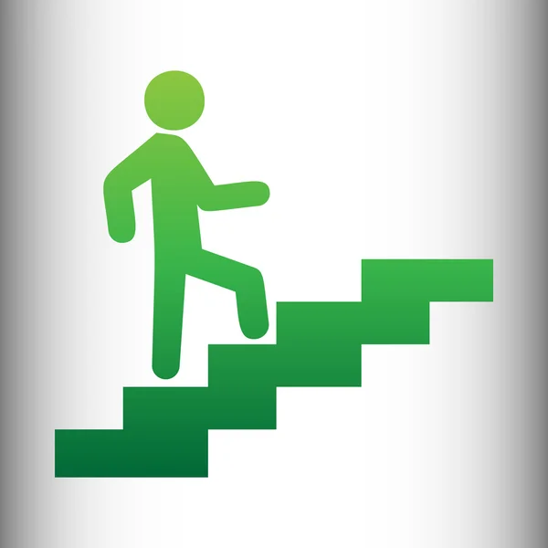 Hombre en escaleras subiendo — Vector de stock