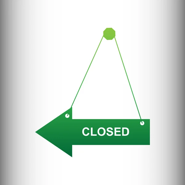 Señal cerrada. Gradiente verde icono — Archivo Imágenes Vectoriales