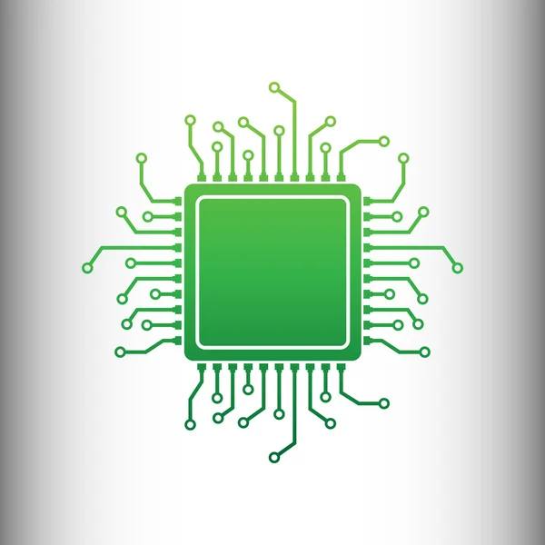 CPU-Mikroprozessor. grünes Gradienten-Symbol — Stockvektor