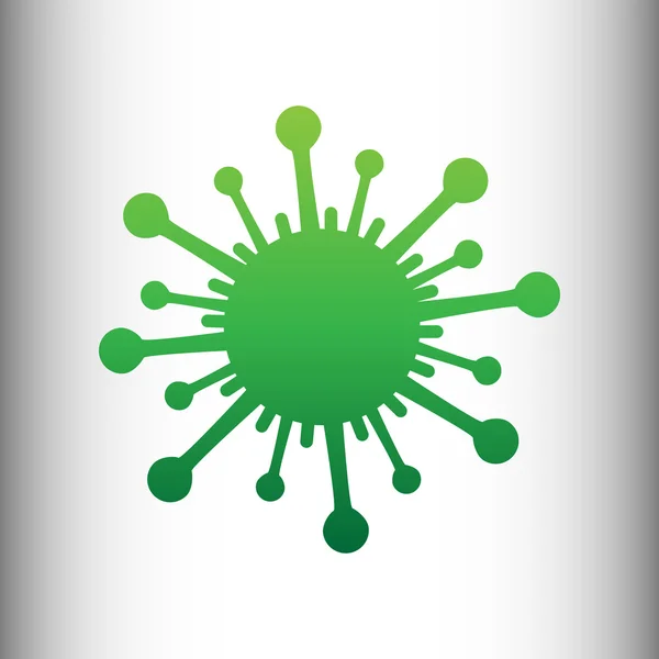 ウイルスの標識です。緑色のグラデーション アイコン — ストックベクタ