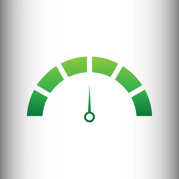 Sebességmérő jele. Zöld színátmenet ikon — Stock Vector