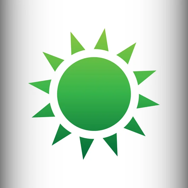 Sun sign. Green gradient icon — Stock Vector