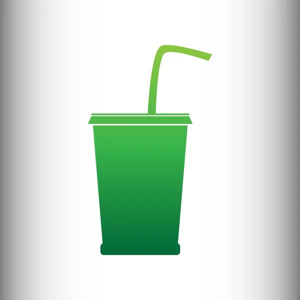 Signo de bebida. Gradiente verde icono — Vector de stock