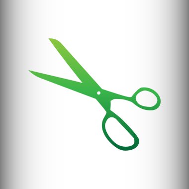 Makas işareti. Yeşil degrade simgesi