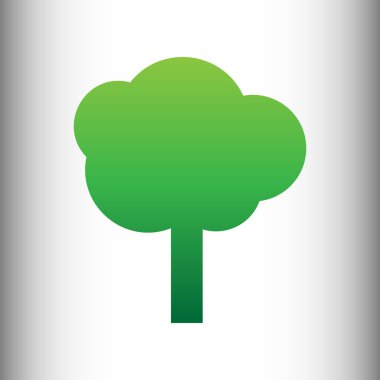 Ağaç işareti. Yeşil degrade simgesi