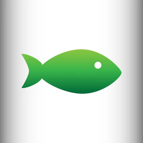 Fish sign. Green gradient icon — Stock Vector