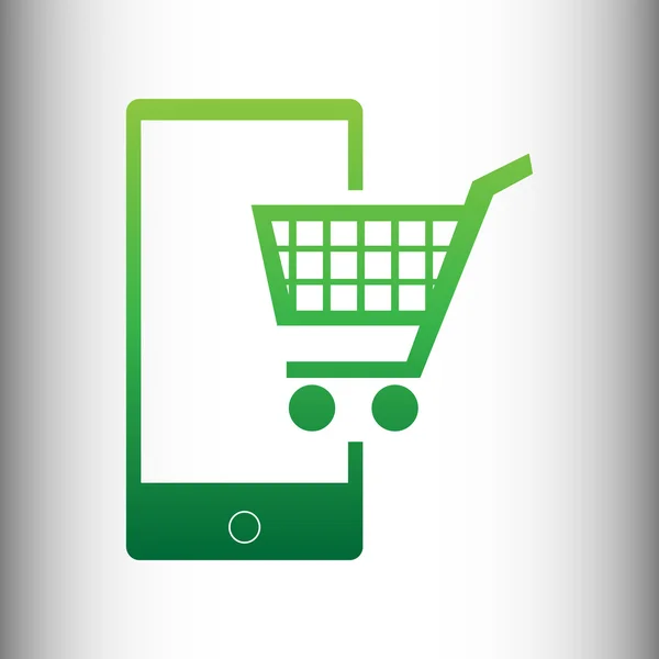 Shopping på smart telefon tecken — Stock vektor