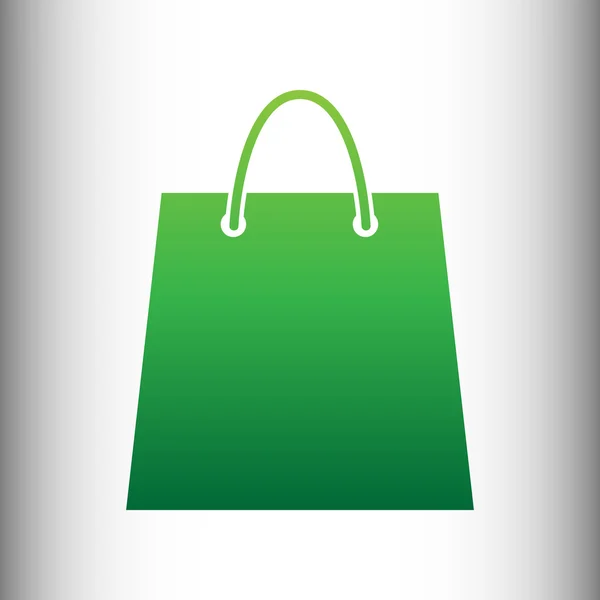 Saco de compras. Ícone de gradiente verde — Vetor de Stock
