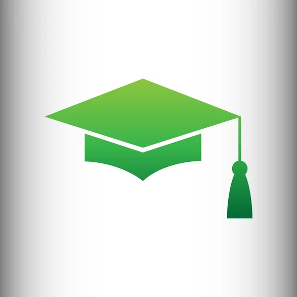 Tablero de mortero o casquillo de graduación, símbolo educativo — Vector de stock