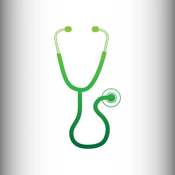 Stetoskop znak. Zielona ikona gradientu — Wektor stockowy