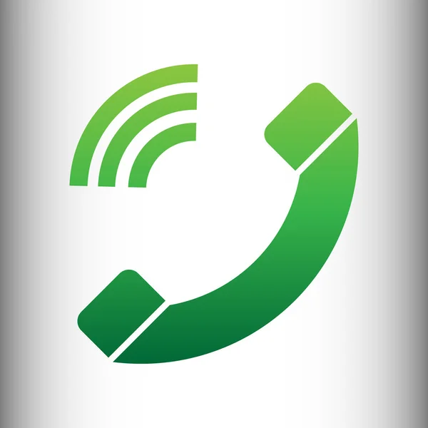 Sinal de telefone. Ícone de gradiente verde — Vetor de Stock