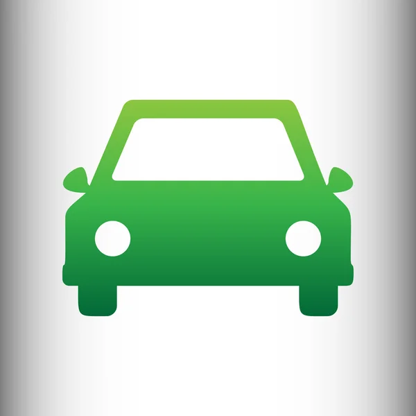 Señal de coche. Gradiente verde icono — Vector de stock