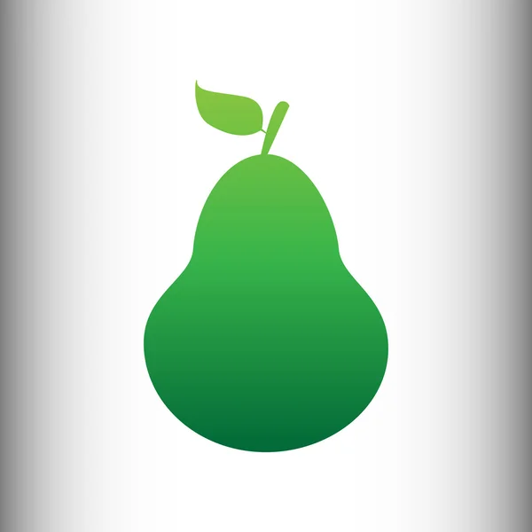 Pear sign. Green gradient icon — Stock Vector