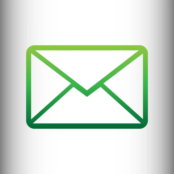 Carta assinada. Ícone de gradiente verde — Vetor de Stock