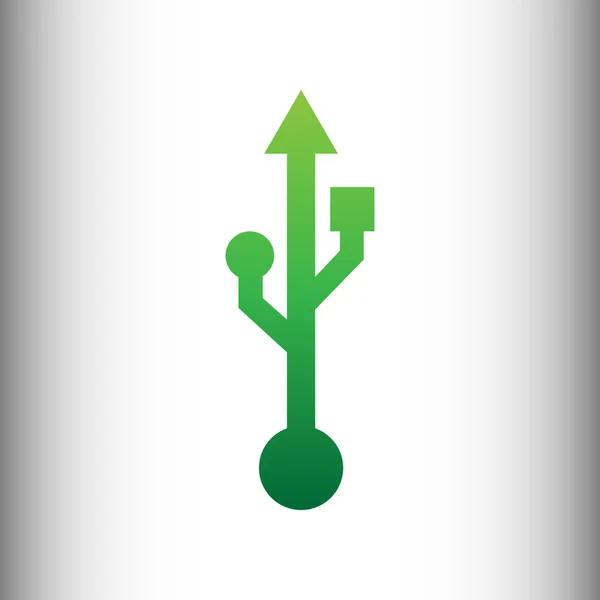 Знак USB. Піктограма зеленого градієнта — стоковий вектор