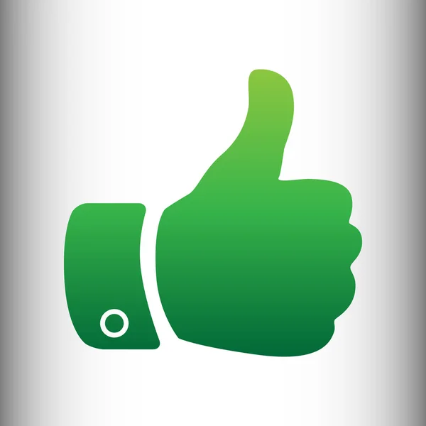 Ręka znak. Zielona ikona gradientu — Wektor stockowy