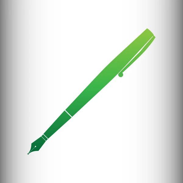 Señal de pluma. Gradiente verde icono — Vector de stock