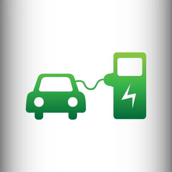 Cartel de carga de batería de coche eléctrico — Vector de stock