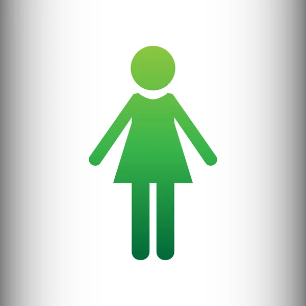 Señal de mujer. Gradiente verde icono — Vector de stock