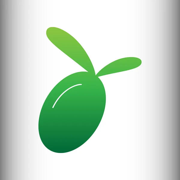 Σημάδι της ελιάς. Πράσινο εικονίδιο κλίσης — Διανυσματικό Αρχείο