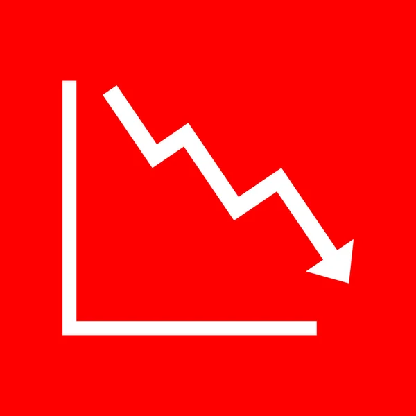 Pijl naar beneden weergegeven: crisis — Stockvector