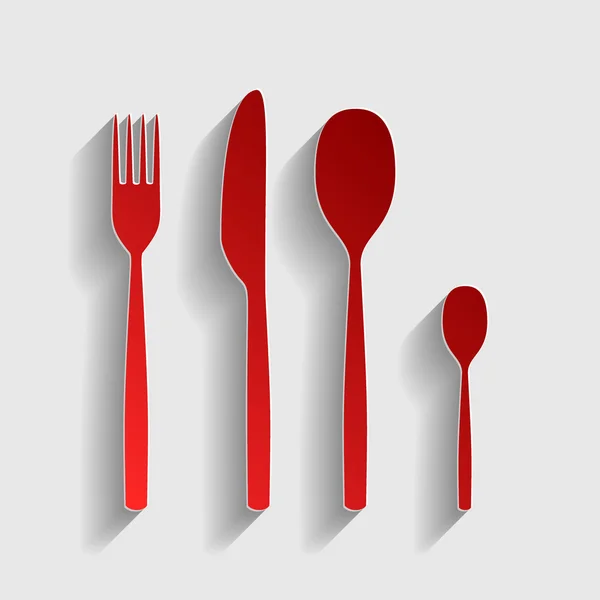 Cuillère à fourchette et couteau signe — Image vectorielle